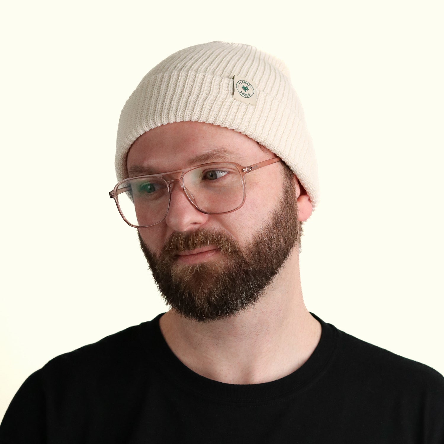 Recycled Cotton Ribbed Toque — Cream