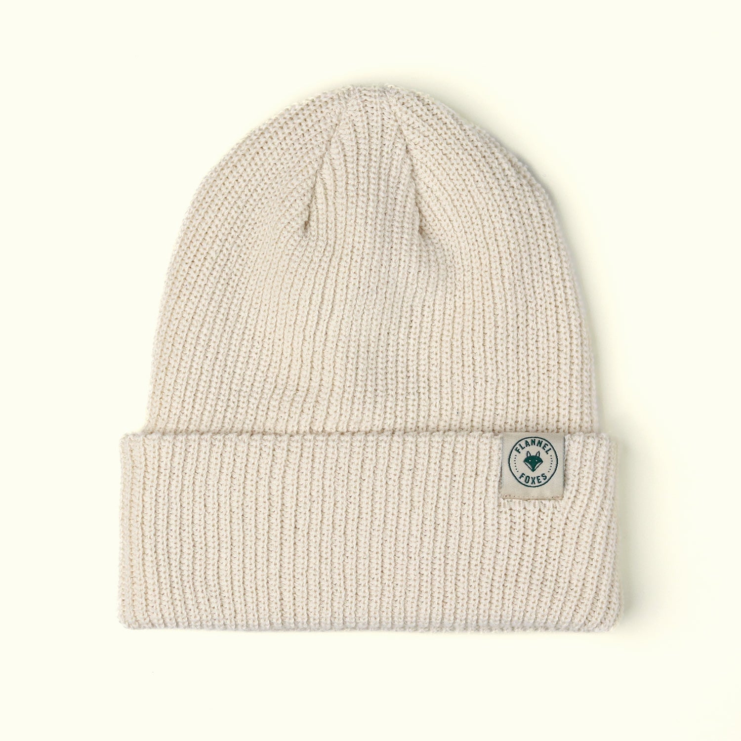 Recycled Cotton Ribbed Toque — Cream