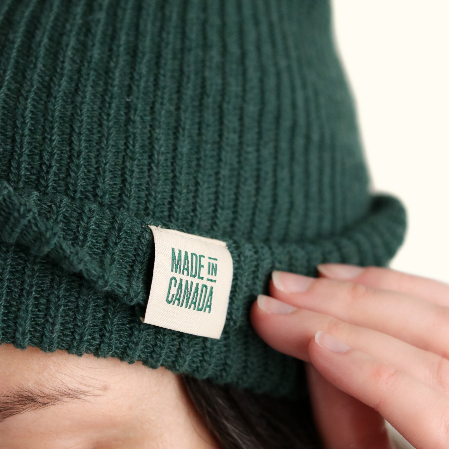 Recycled Cotton Ribbed Toque — Spruce